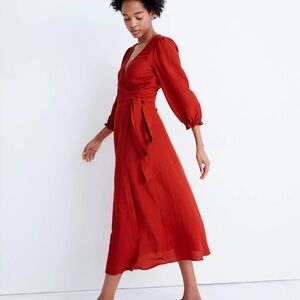 Madewell Wrap Dress - Kilt Red - PXXL